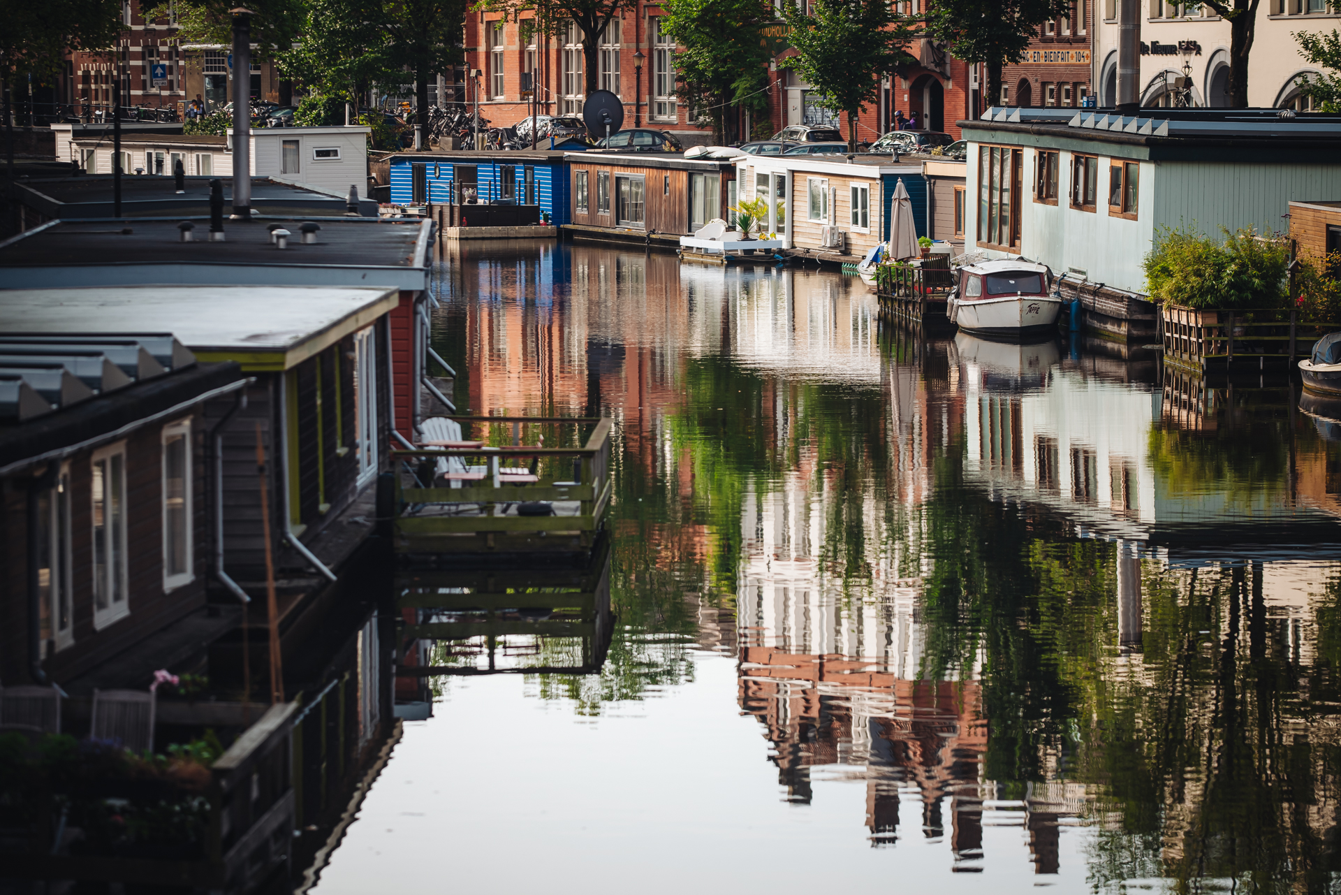 Boat houses in Amsterdam