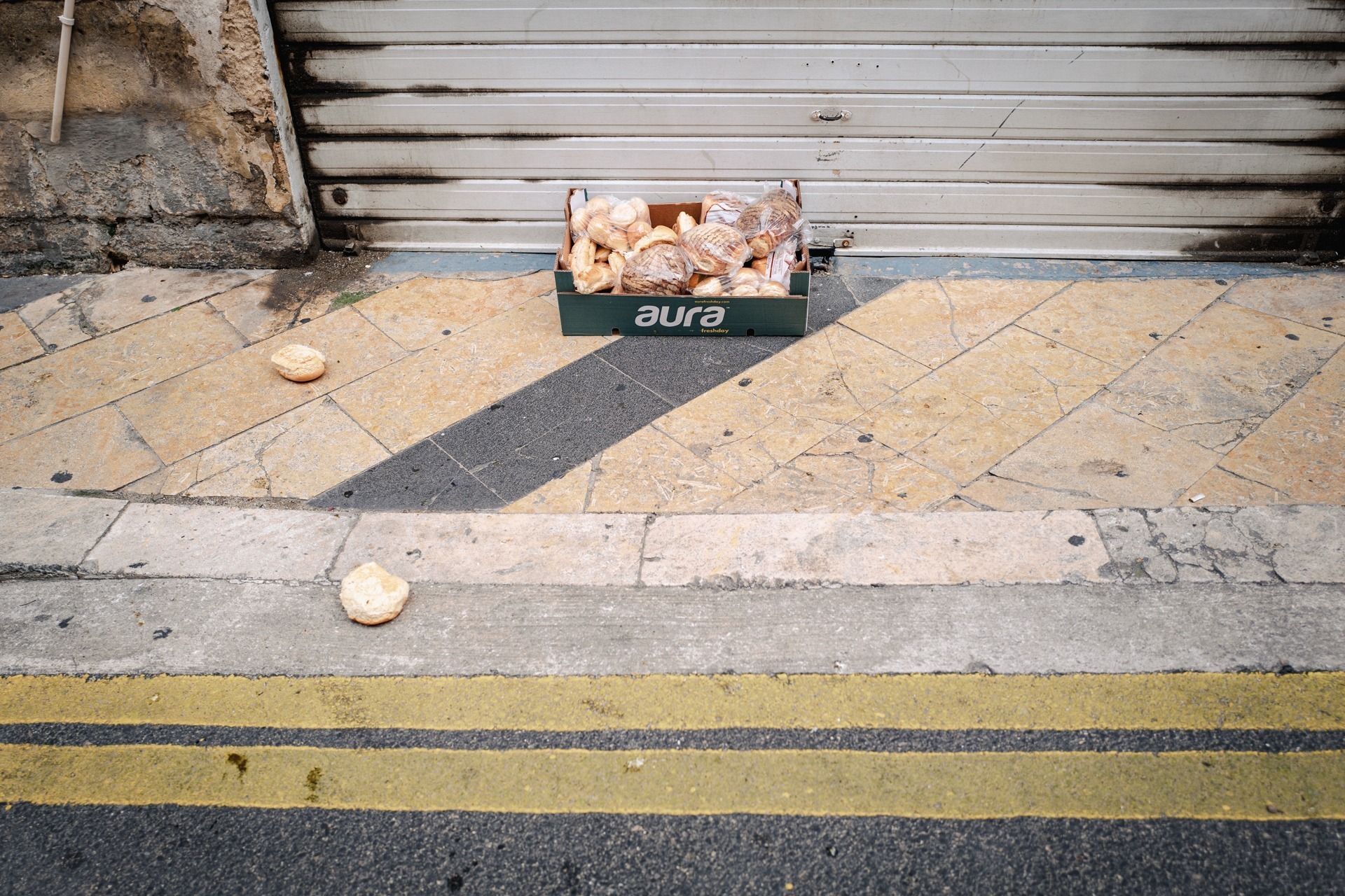 Bread left over in the streets of Valletta