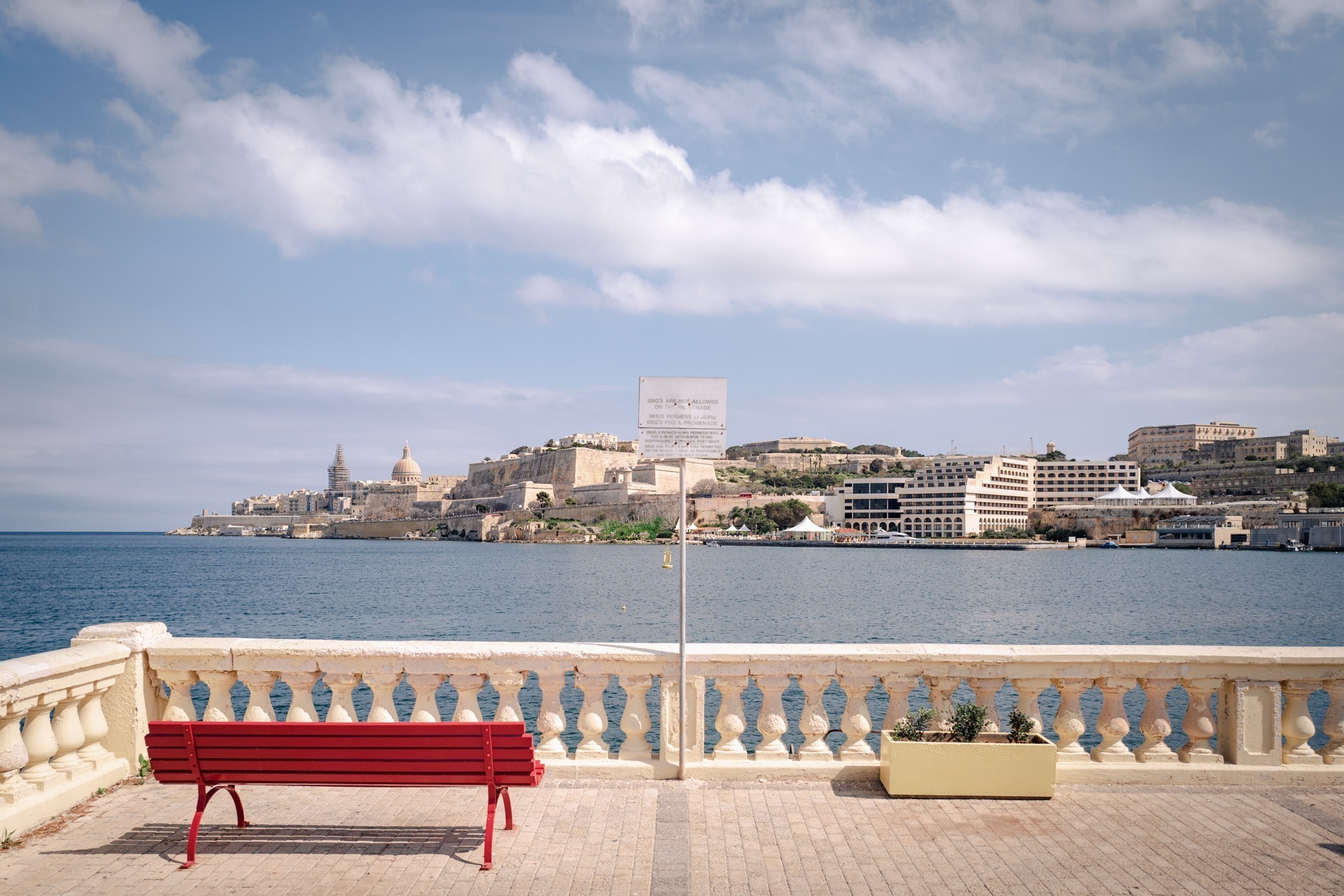 Seafront of Gezira in Malta island