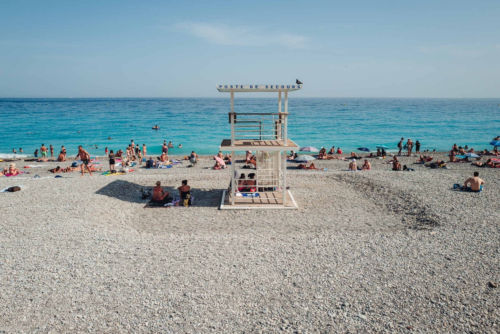 Nice, France-June 2022: lifeguard spot on the beach