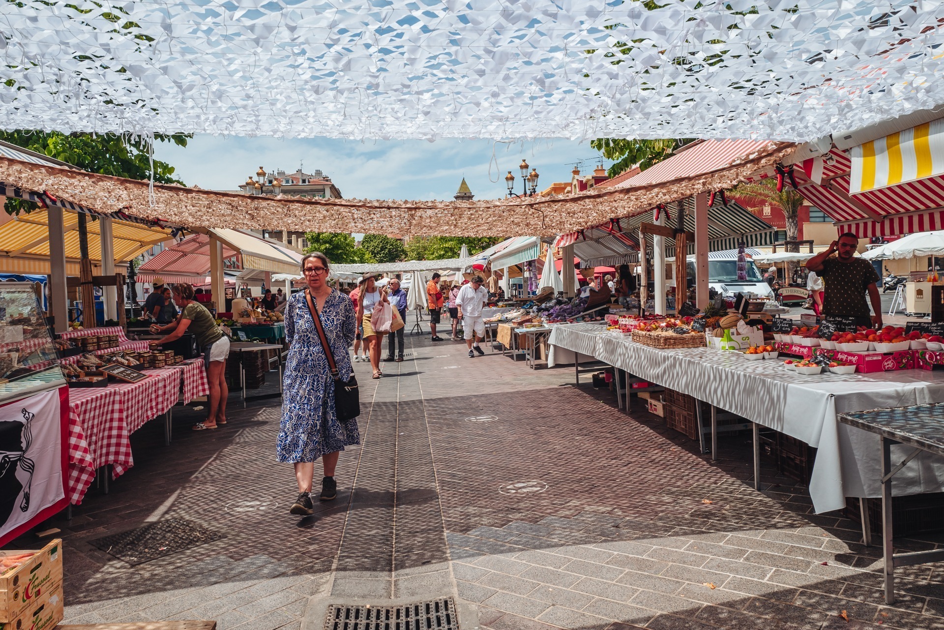 Nice, France-June 2022: the famous flower market in the old city